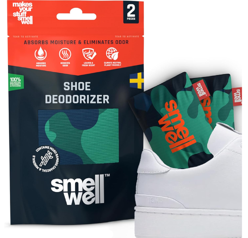 SmellWell - Scented Shoe Deodorizer Inserts - Odor Eliminators - Activated Bamboo Charcoal + Minerals