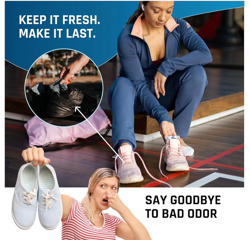 SmellWell - Scented Shoe Deodorizer Inserts - Odor Eliminators - Activated Bamboo Charcoal + Minerals