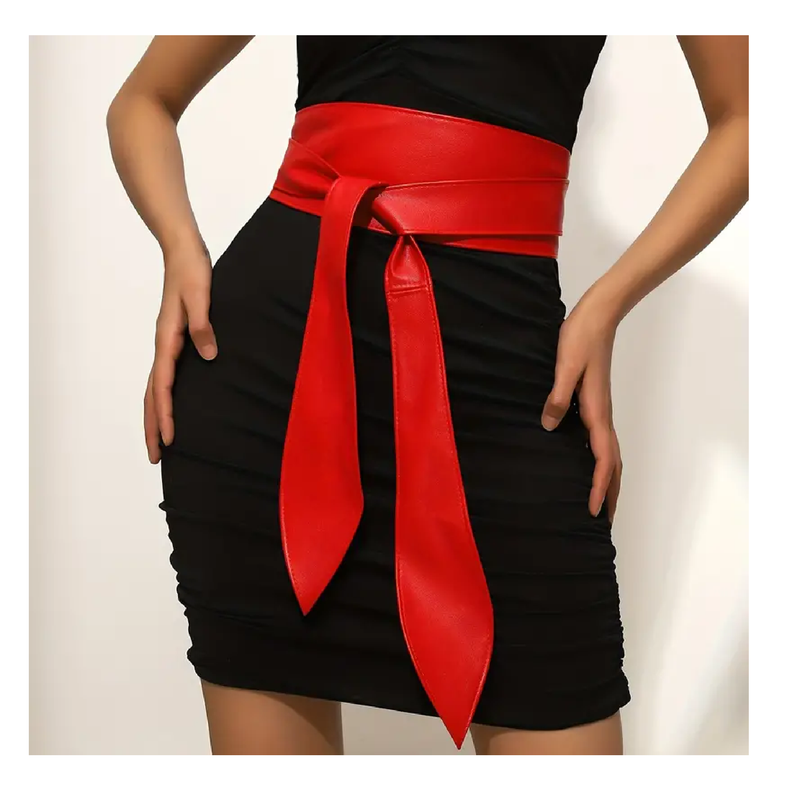 Solid Color Boho Obi Belt Wrap Wide Cinch For Dress Elegant PU Leather Solid Color Boho Obi Belt Wrap Wide Cinch For Dress Elegant PU Leather