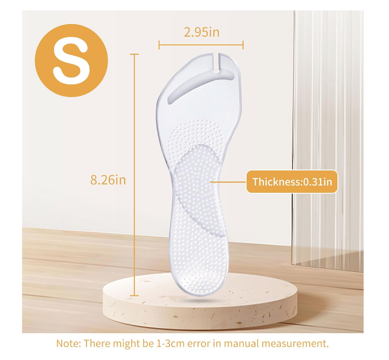 2 Pairs Gel Arch Support Cushion Insoles Adhesive Silicone Flip Flop Thong Inserts Invisible Slim Inserts