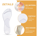 2 Pairs Gel Arch Support Cushion Insoles Adhesive Silicone Flip Flop Thong Inserts Invisible Slim Inserts