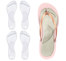 2 Pairs Gel Arch Support Cushion Insoles Adhesive Silicone Flip Flop Thong Inserts Invisible Slim Inserts