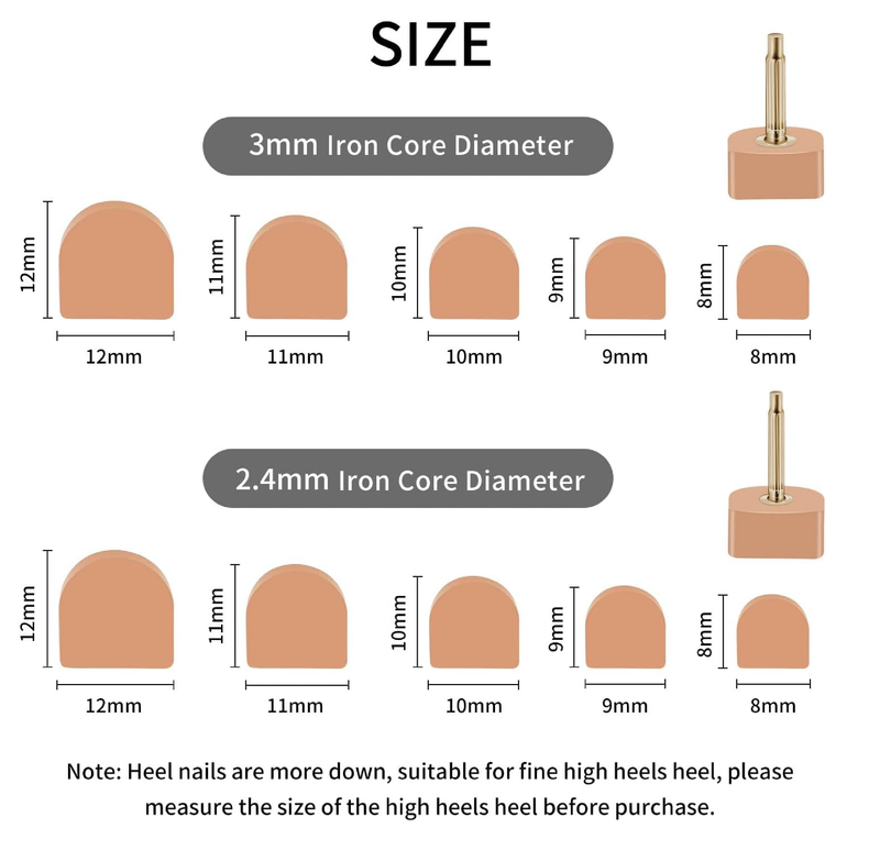 "N/A" 10Pairs High Heel Tips Replacement Kit Heel Caps Cover Heel Replacement Protectors Heel Tips Replacement Dowels for High Heel