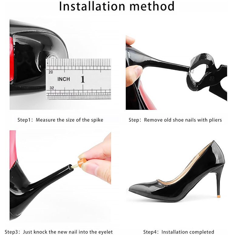 "N/A" 10Pairs High Heel Tips Replacement Kit Heel Caps Cover Heel Replacement Protectors Heel Tips Replacement Dowels for High Heel