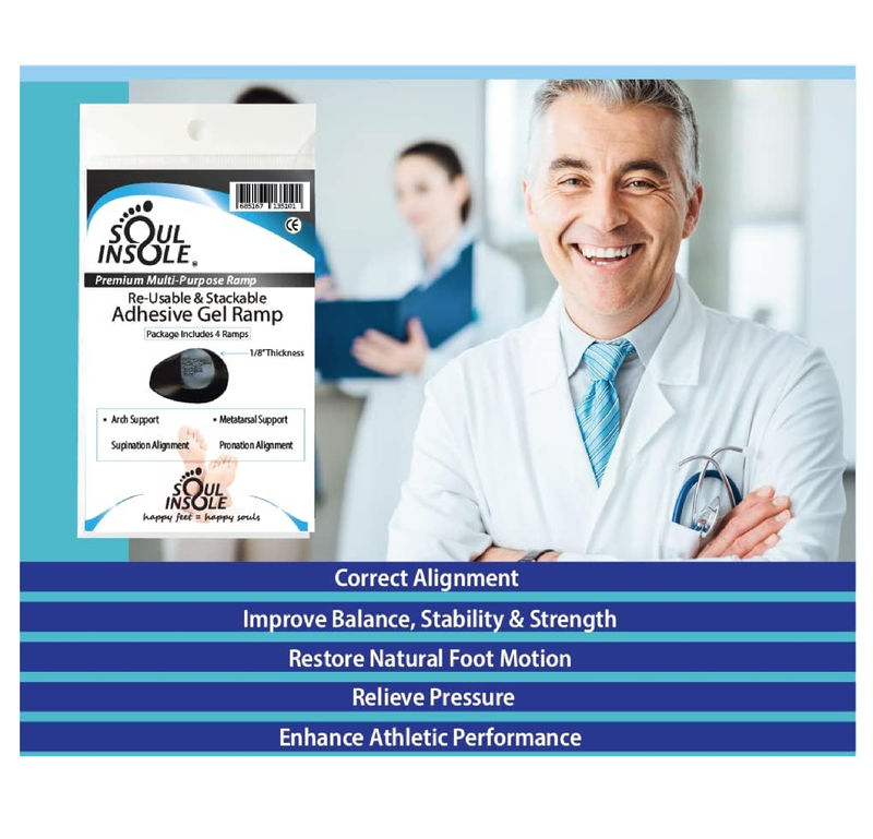 Adhesive Gel Ramp for Overpronation, Supination, Arch Support or Metatarsals