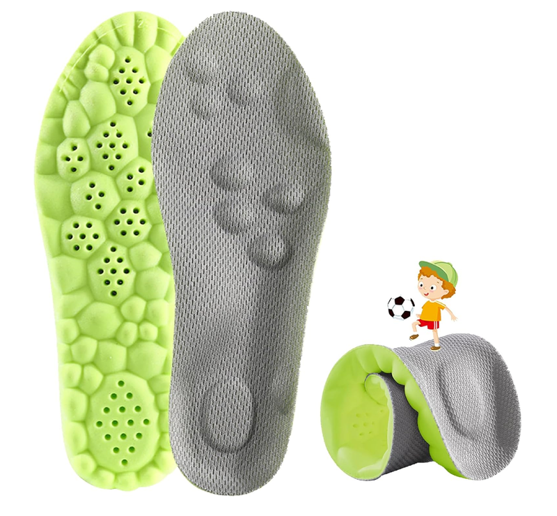 Kids Memory Foam Insoles - Cloud-Like Comfort with Arch Support & Shock Absorption,