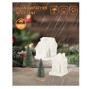 Statue Miniature Christmas Decorations Village, Set of 4 Resin Lighted Collectible Buildings White House and Xmas Trees