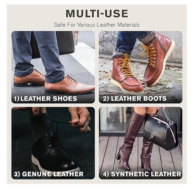 Original Shoe Polish & Care Kit - Leather Shoe Shine Kit for Men & Women w/Brown, Black, Neutral Polish Leather Boot Care Kit