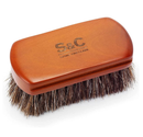Mini 4" Shoe Brush - Portable Horse Hair Brush w/Natural Wood Handle - Soft Bristle Shoe Polish Brush for