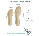 2 Pairs High Heel Inserts, Adhesive Pigskin Sandal Inserts Anti-Slip, 3/4 Cushioning Insoles for Flats Open Toe Shoes,