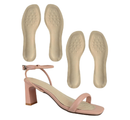2 Pairs High Heel Inserts, Adhesive Pigskin Sandal Inserts Anti-Slip, 3/4 Cushioning Insoles for Flats Open Toe Shoes,