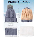Suhine 16 Pcs Women Pom Beanie Hat Scarf Set Slouchy Ski Hat Winter Hat Neck Warmers
