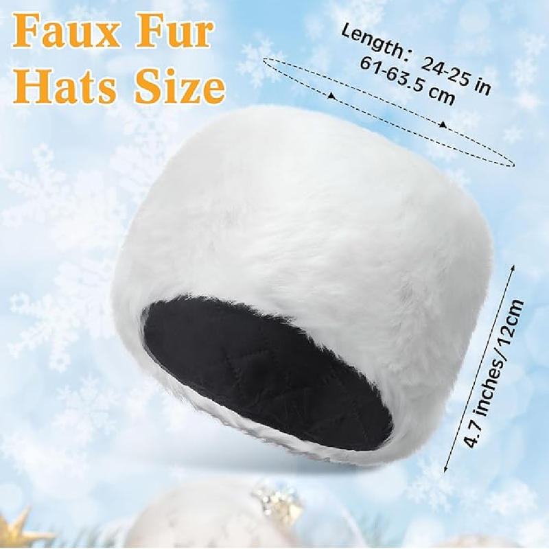 Suhine 6 Pcs Women's Faux Fur Hat for Winter Russian Style Hats Cute Women