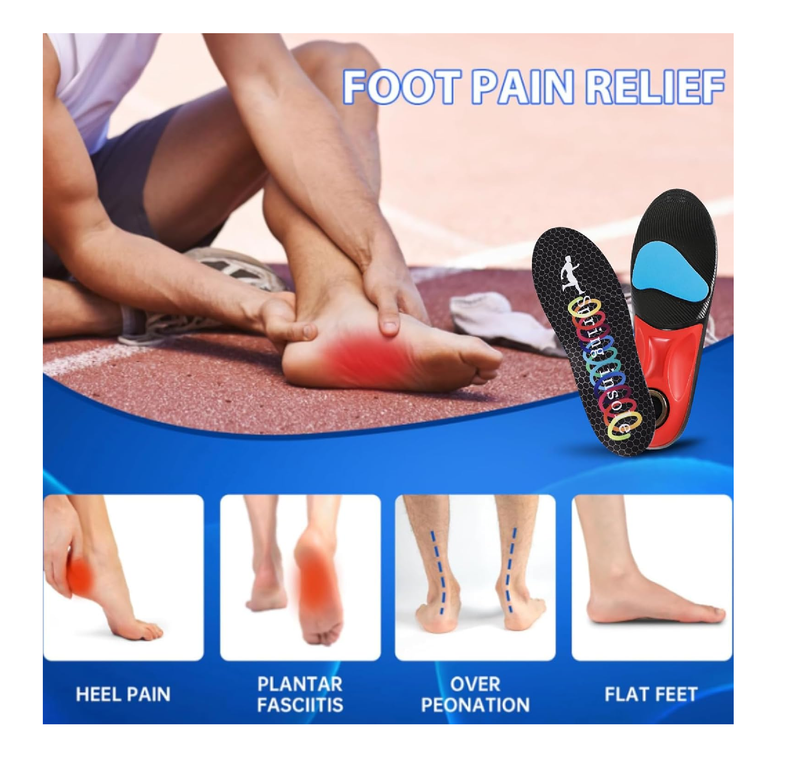 Heavy Duty Support - Over 220 Lbs of Plantar Fasciitis Arch Support Insoles with Airbag Springs for High Shock