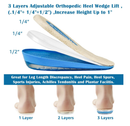 3 Layers Adjustable Orthopedic Heel Wedge Lift for Leg Length Discrepancies,