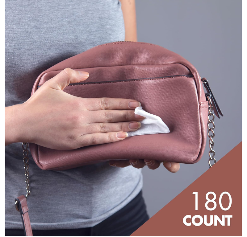 Swanky Leather Wipes - Leather Cleaner and Conditioner for Purses, Shoes, Furniture Polish & Car Seats,