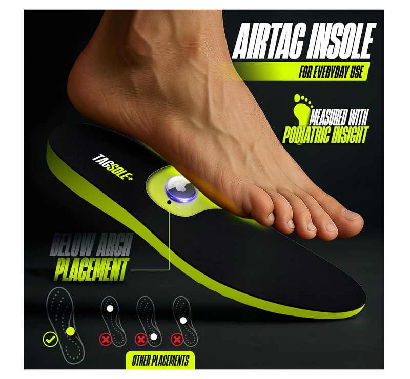 AirTag Shoe Insole - Comfortable & Secure AirTag Shoe Insert for Safety | GPS Tracker Insole