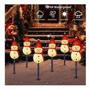 TAILERRI Solar Christmas Pathway Lights Outdoor Decor, Set of 3 Snowman Xmas Lights with Stake, Waterproof Walkway Landscape Lights for Winter Yard, Garden, Solar Christmas Decorations (Red)
