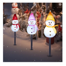 TAILERRI Solar Christmas Pathway Lights Outdoor decor, Set of 3 Snowman Xmas Lights with Stake, Waterproof Walkway Landscape Lights for Winter Yard