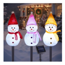 TAILERRI Solar Christmas Pathway Lights Outdoor decor, Set of 3 Snowman Xmas Lights with Stake, Waterproof Walkway Landscape Lights for Winter Yard