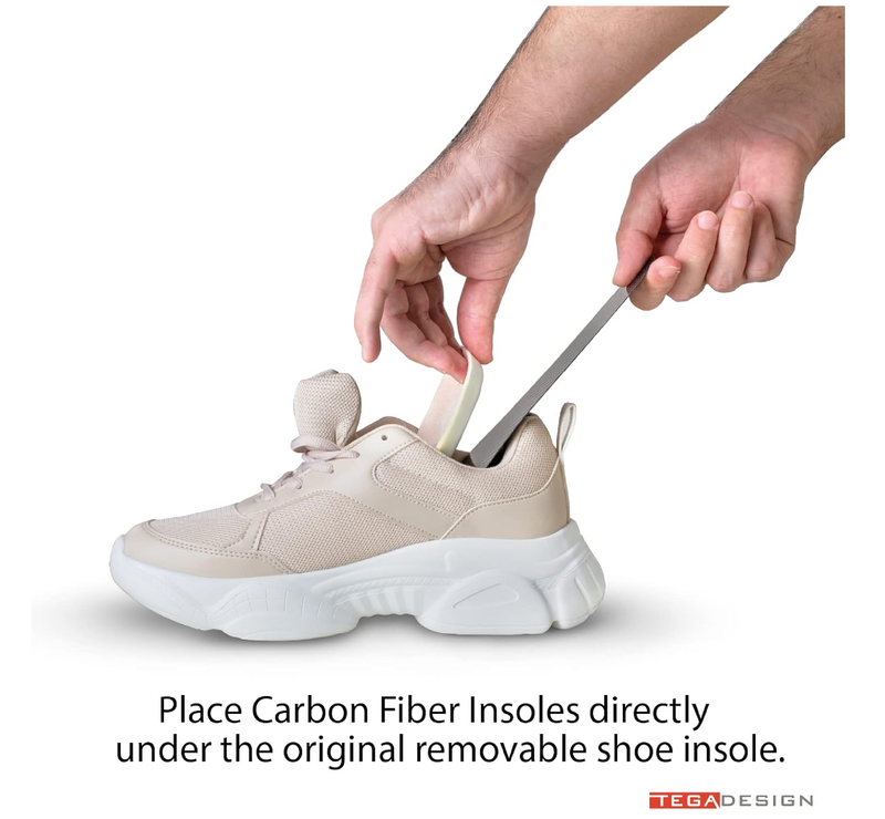 TEGA Carbon Fiber Insole (1 PC) - for Turf Toe, Foot Fractures, Hallux Rigidus and Limitus