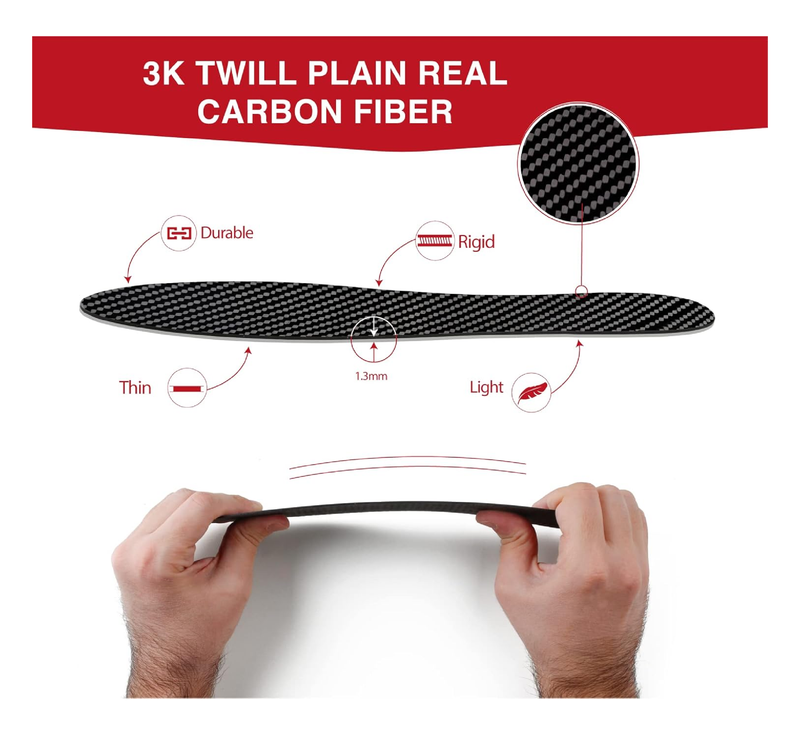 TEGA Carbon Fiber Insole (1 PC) - for Turf Toe, Foot Fractures, Hallux Rigidus and Limitus