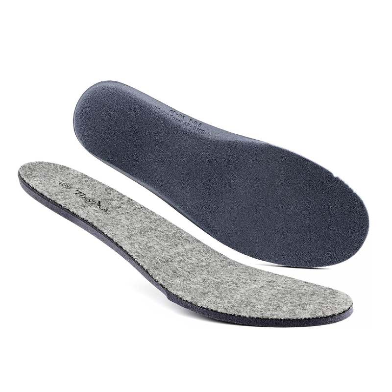 TIESTRA Merino Wool Insoles for Men Fur Fleece Shoes Inserts Memory Foam Cushion Comfort Warm Sheepskin Insoles for Winter Snow Boots Slippers Grey