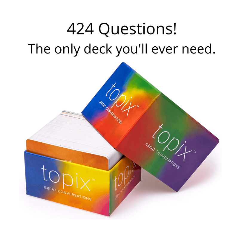 TOPIX 424 Conversation Starters Family Dinner Conversation Cards & Date Night Ice Breaker Topics Uncommon Questions Stimulate Reflection