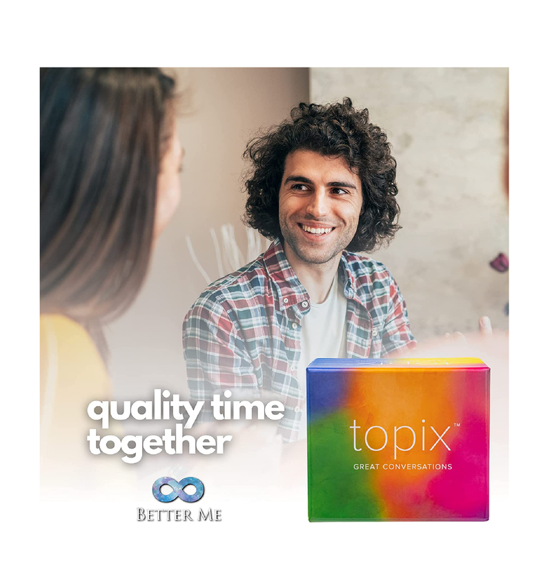 TOPIX 424 Conversation Starters Family Dinner Conversation Cards & Date Night Ice Breaker Topics Uncommon Questions Stimulate Reflection