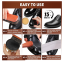 15pcs Shoe Shine Kit, Shoe Polish Kit, Leather Boot Care Kit, with Horsehair Brush&Wooden Applicator