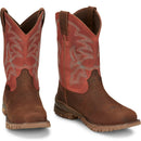 Tony Lama Men's 11" Roustabout Steel Toe Work Boot Chili Red (TW5007) - Front View