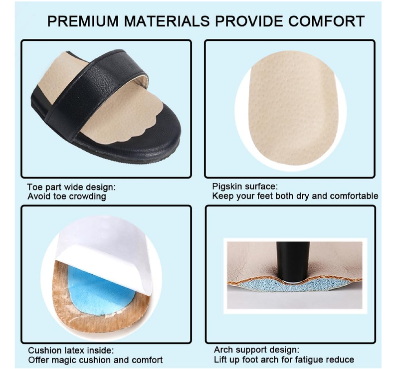 4 Count Pigskin High Heel Inserts Women, Cushion Insoles for Dress Shoes Anti-Slip,