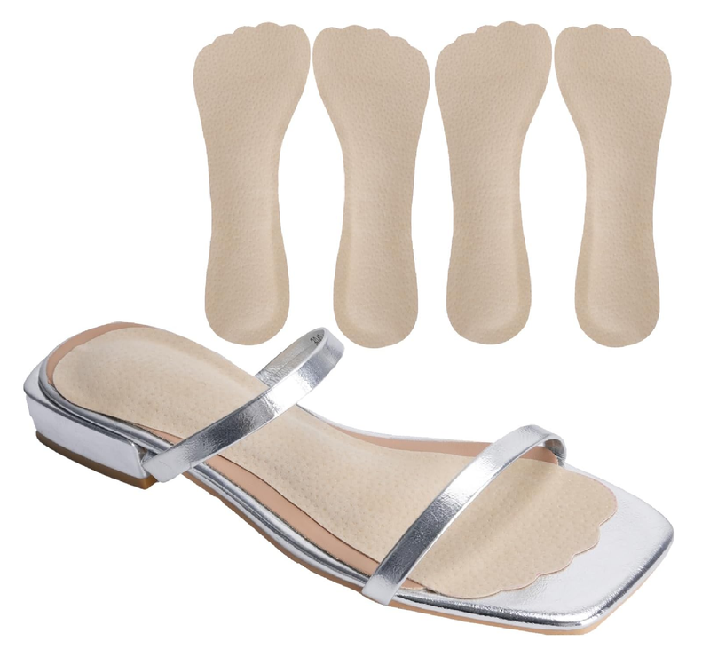 4 Count Pigskin High Heel Inserts Women, Cushion Insoles for Dress Shoes Anti-Slip,