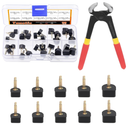 Tanstic 30 Pairs Women's High Heel Shoes Replacement Tips Pin with 6" Heel Pliers Kit, 8mm 9mm 10mm 11mm 12mm High Heel Shoe