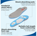 Removable High Arch Support Shoe Inserts for Men Women, Orthopedic Insoles for Plantar Fasciitis,
