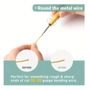 The Hobbyworker 1PC Metal Wire Rounder Tool With Wooden Handle, Wire End Tool Round Bur Grinding Needle For Jewelry Making
