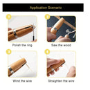 The Hobbyworker Wooden Ring Clamp, With Leather Tip Inserts & Wedge, Hand Tool For Polishing Repairing Rings, Engraving Jewelry Making Tool