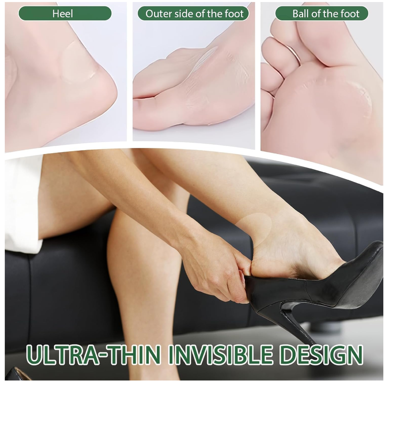 120 Pcs Self Adhesive Invisible Heel Anti-Wear Sticker for High Heels/Flats/Sandals/Athletic Shoes/Boots,