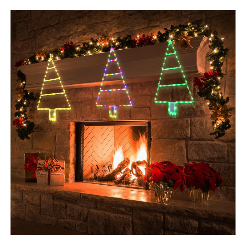 Toodour Christmas Decorations Lights, 2ft LED Ladder Lights, Multicolor Christmas Wall Window Hanging Lights