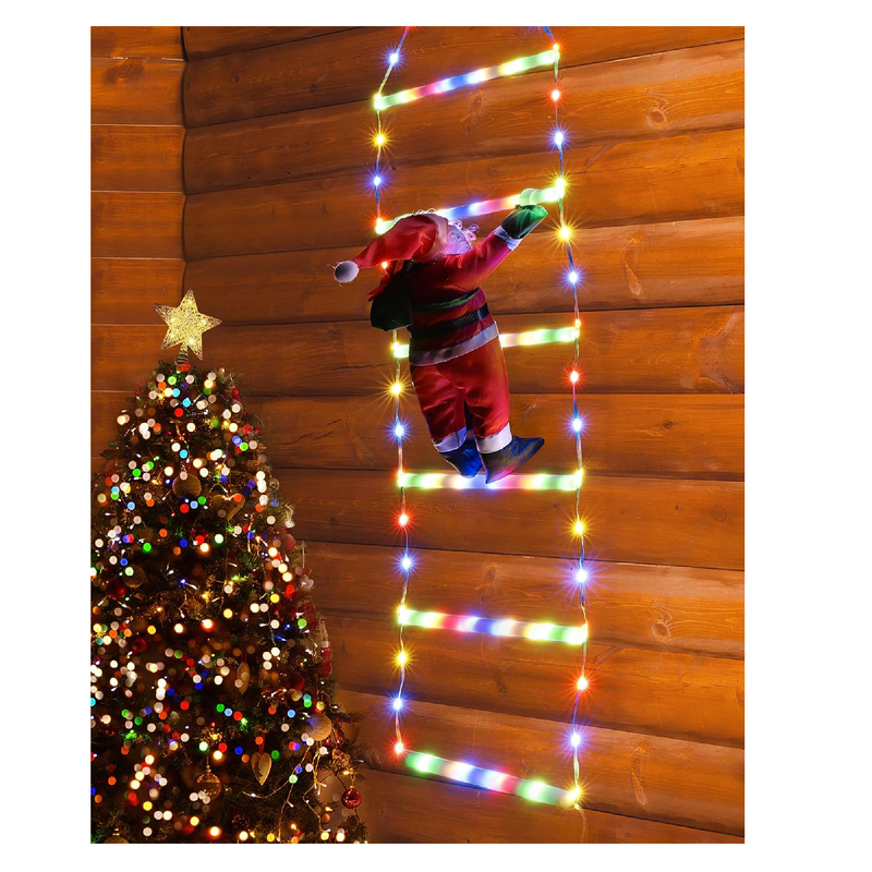 Toodour LED Christmas Light - Christmas Decorative Ladder Lights with Santa Claus