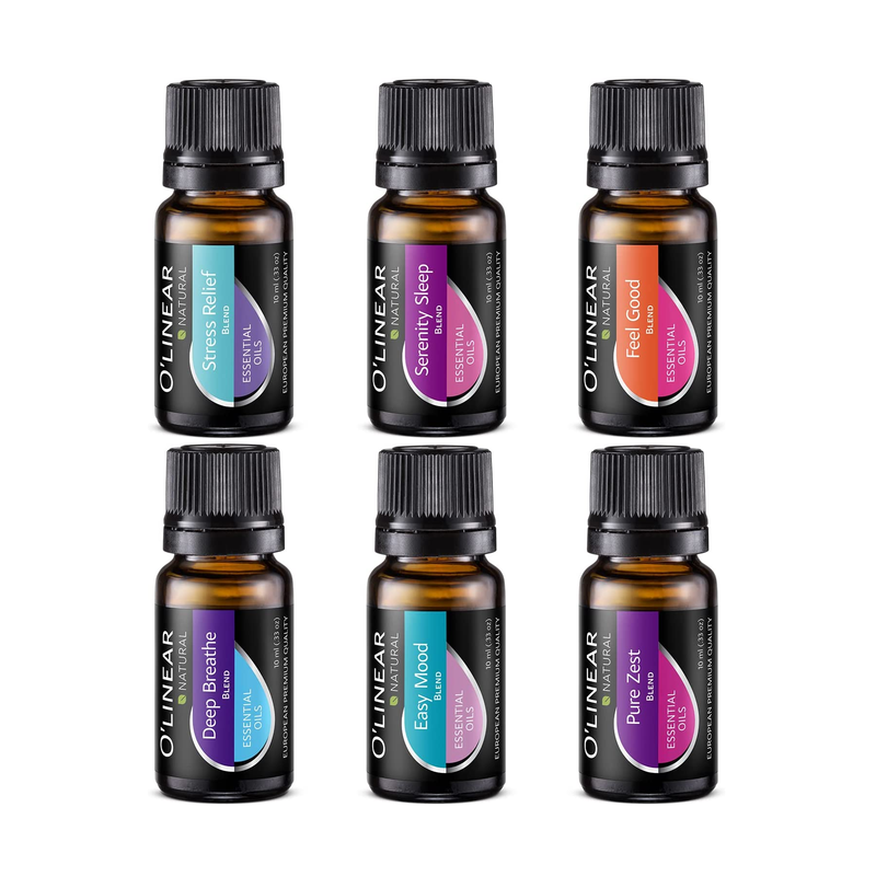 Top 6 Blends Essential Oils Set - Aromatherapy Diffuser Blends Oils for