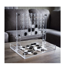 Trademark Games Acrylic 4 in a Row Game Fun Strategy Game and Tabletop Decoration Functional Desk Decor Black and White