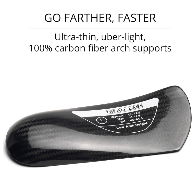 Dash Carbon Fiber Performance Insoles – Add Ultra Firm Orthotic Arch Support to Soccer Cleats, Cycling Shoes and Running Shoes