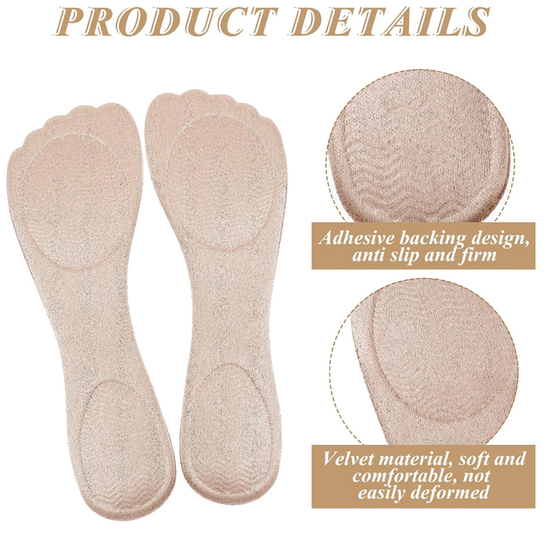 2 Pairs of Women Insoles for Sandals, 3/4 Length Non-Slip Shoe Pads Inserts for Women, Comfort Gel Sandal Insoles for High Heels,