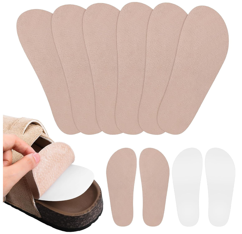 6 Pairs Adhesive Sandal Insoles Self-Adhesive Cushion Insoles for Mules Cork Clog Adhesive Mules Inserts