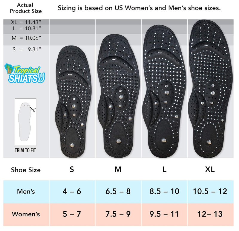 Daiwa Felicity Magnetic Insoles for Men & Women - Orthopedic Acupressure Insoles for Foot Health