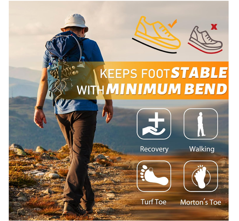 Carbon Fiber Insole 1 Pair Titanium-Enhanced for Recover Quicker of Turf Toe, Foot Fractures,