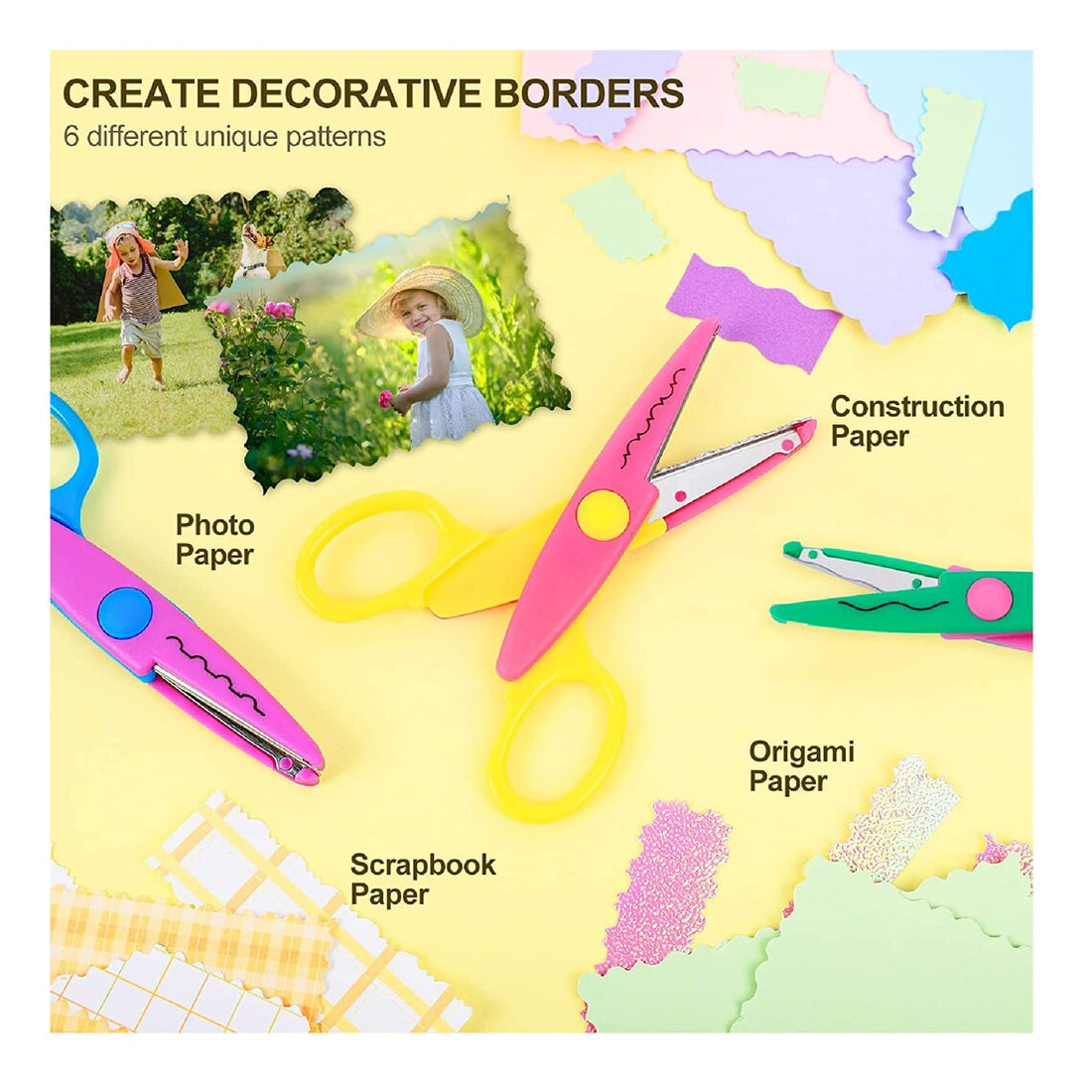 Katfort Craft Punch & Scissors Set - 16pcs Decorative Edge Tools For Scrapbooking & DIY - View #3