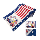 4th of July Patriotic Memorial Day Table Runner Stars Table Runner Stripes Check Plaid Runners for Independence
