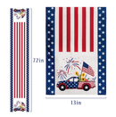 4th of July Patriotic Memorial Day Table Runner Stars Table Runner Stripes Check Plaid Runners for Independence